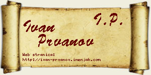 Ivan Prvanov vizit kartica